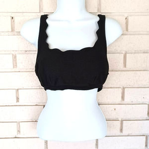 Black Scalloped Bikini Top